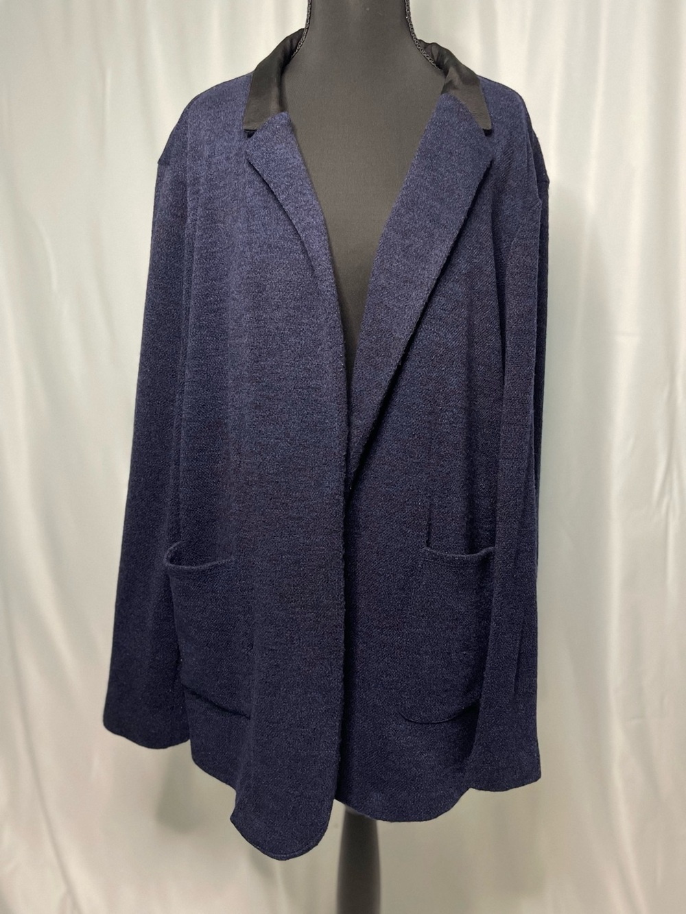 Simply Vera - Vera Wang Navy Open-Front Knit Sweater - Picture 7 of 15